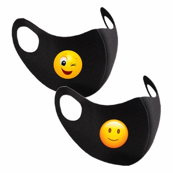 Set 2 bucati masca de protectie copii Smiley Faces Set 2 bucati masca de protectie copii Smiley Faces