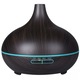 Légnedvesítő / Aromaterápiás diffúzor ultrahanggal, 300ml, 7 fényhatás, távirányítóval, wenge fával