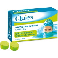 Dopuri urechi din silicon pentru inot(adulti) QUIES® 6 bucati, Verde
