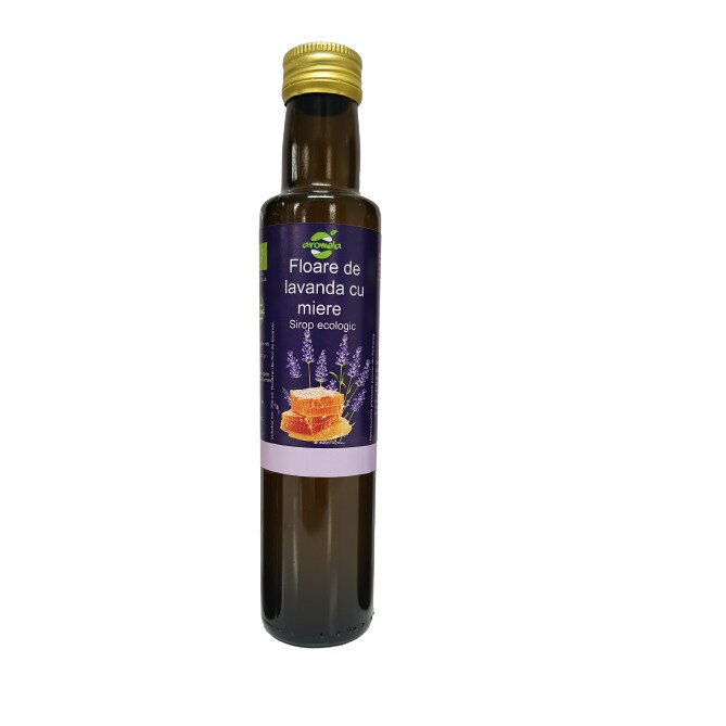 Aromela - Sirop Bio 250 ml lavanda si miere, produs in Romania