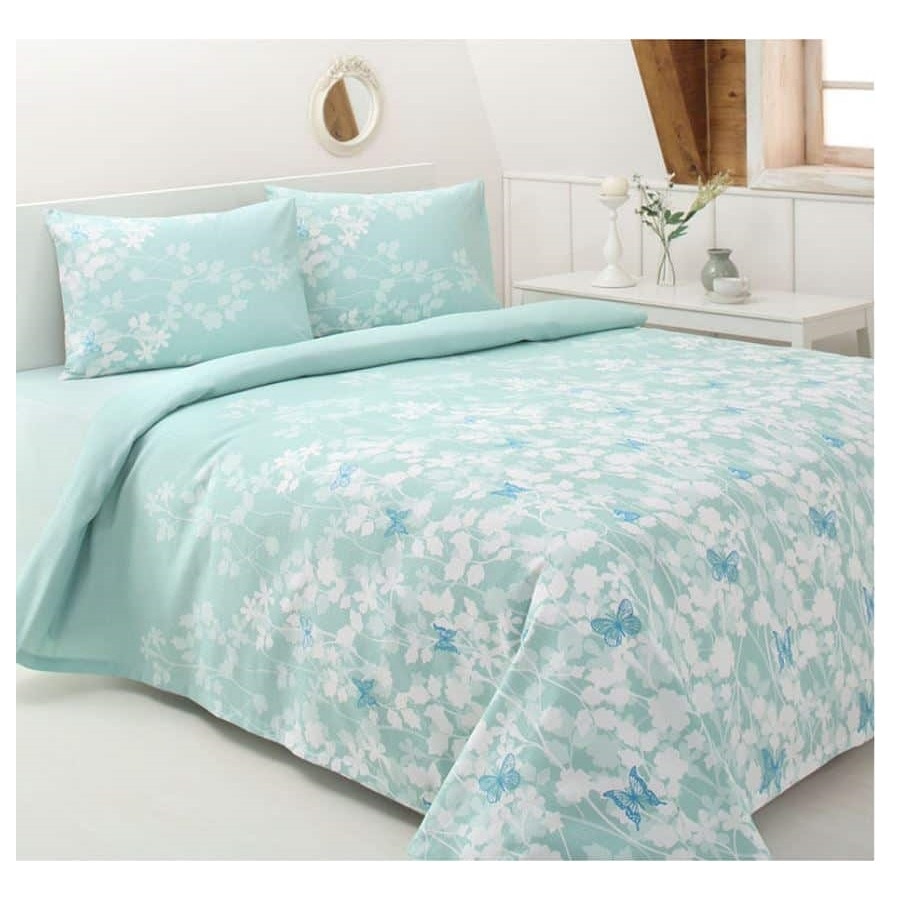 Lenjerie Pat Floretta Oliva, 2 persoane, bumbac, multicolor, 240x260 cm