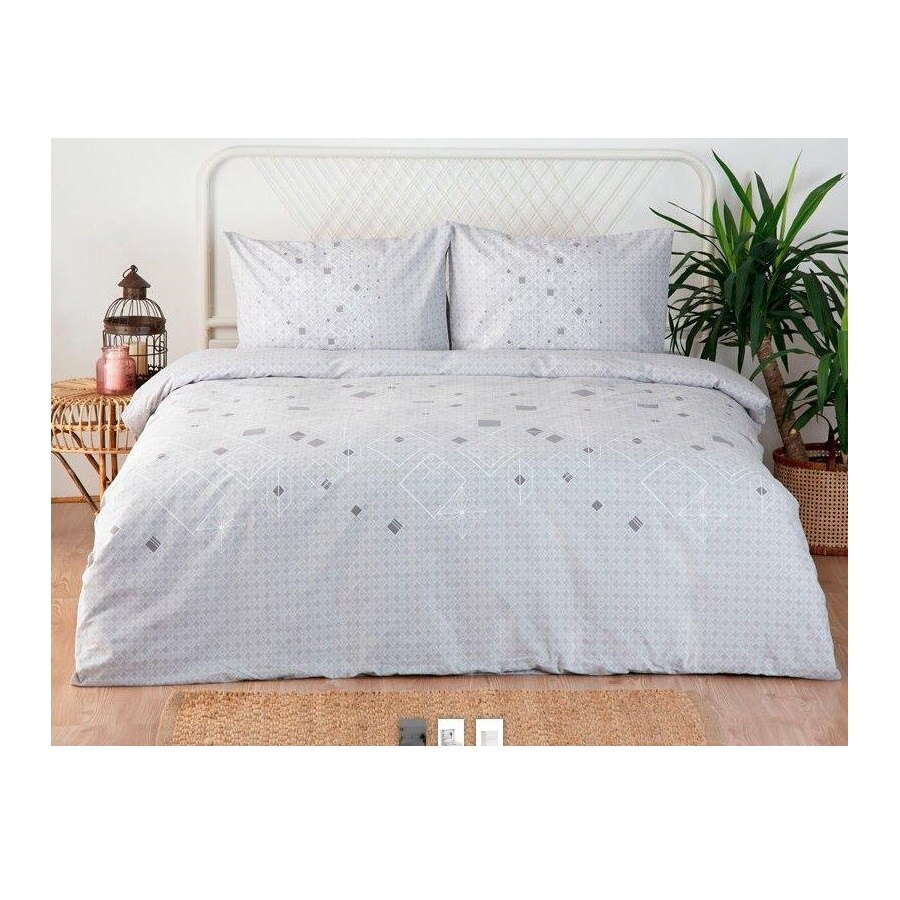 Lenjerie de Pat Floretta Porto, 2 persoane, bumbac, multicolor, 240x260 cm