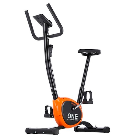 bicicleta fitness exercitii One fitness RW3011, Mecanic, Greutate maxima utilizator 100 kg, negru/portocaliu pret ieftin