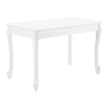 Masa bucatarie Luneburg 116, en.casa, 116 x 66 x 76 cm, MDF/plastic, alb, pentru 4 persoane Masa bucatarie Luneburg 116, en.casa, 116 x 66 x 76 cm, MDF/plastic, alb, pentru 4 persoane