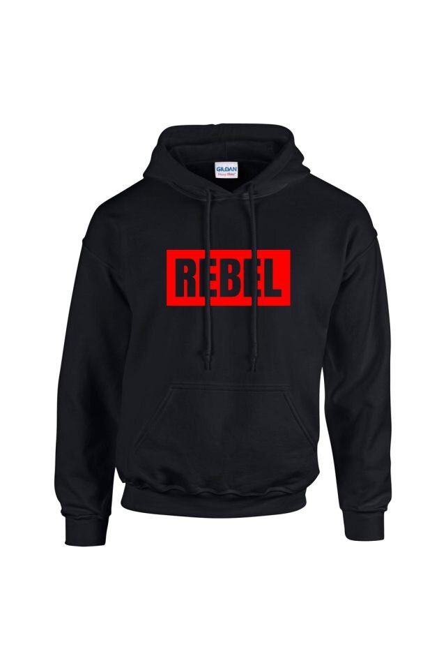Hanorac barbati rebel, Negru/Rosu