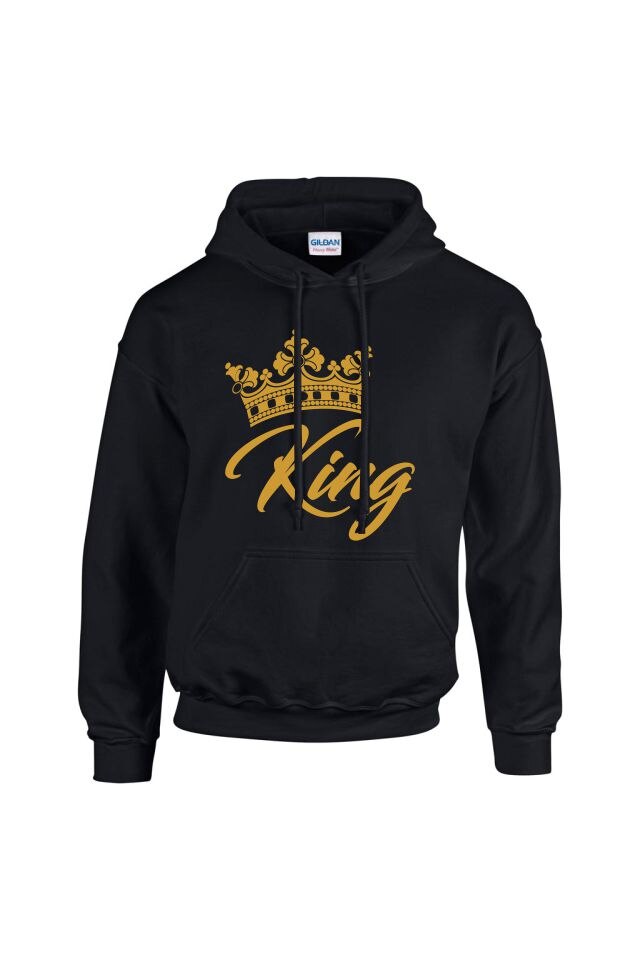 Hanorac barbati Gildan, King, negru, Negru/Auriu
