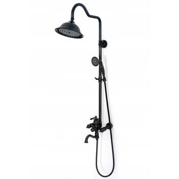 Set de dus, Rea, Vintage, Alama, Finisaj mat, Negru Set de dus, Rea, Vintage, Alama, Finisaj mat, Negru