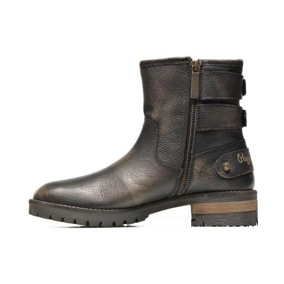 Pepe Jeans London, Ghete din piele Quaid Basic, Maro