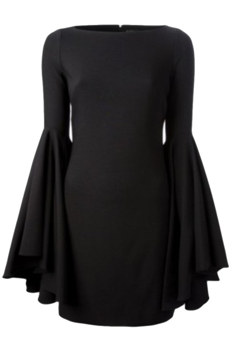Рокля Eviza, Разкроени ръкави, Трико, Черна