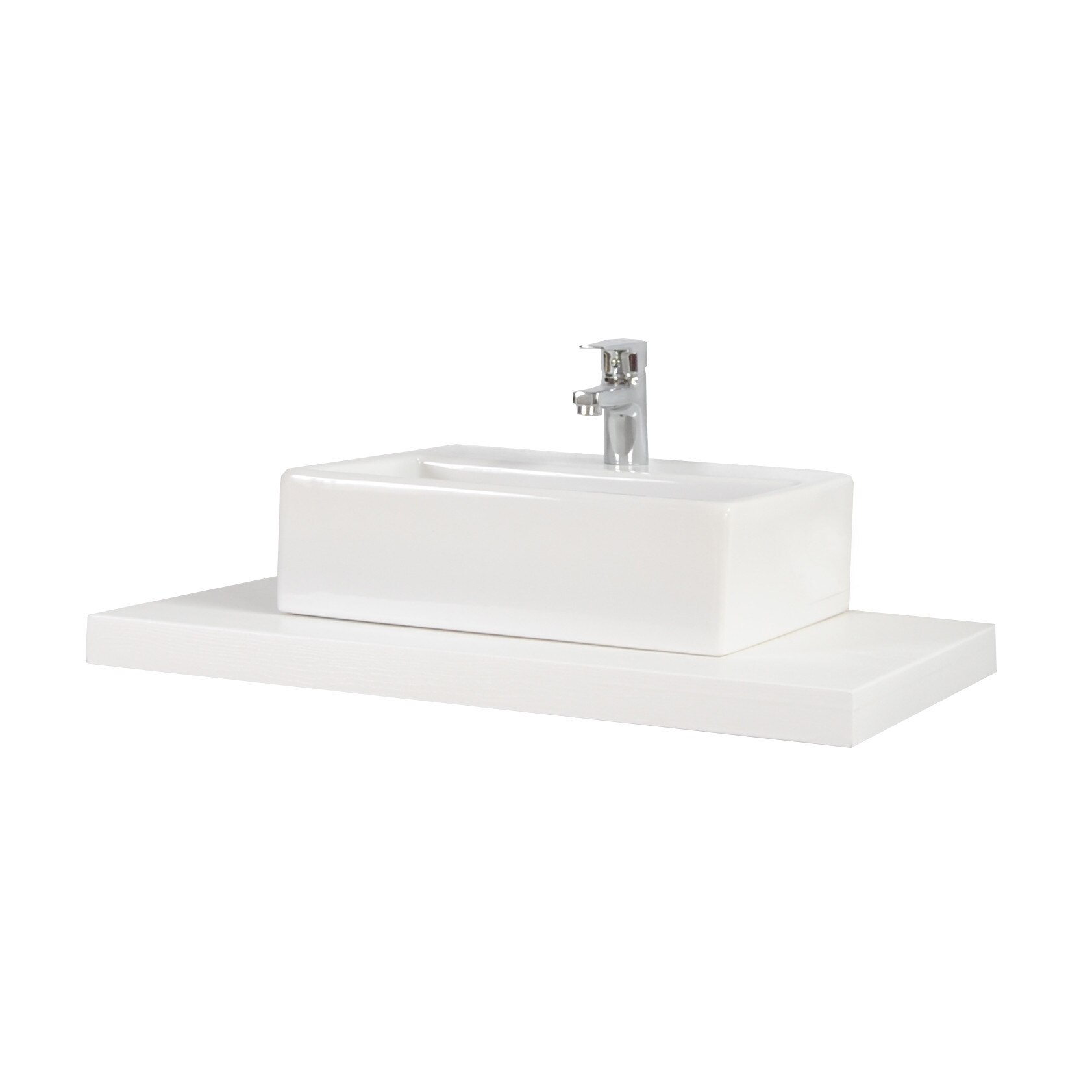 Blat mdf si lavoar seria 402 - 70cm , Badenmob , alb rustic