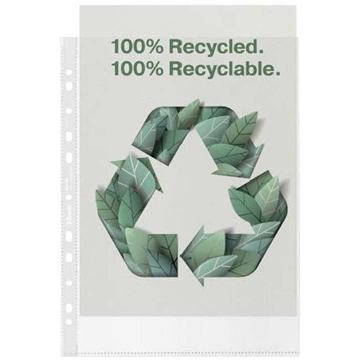 Recycled lefűzhető tasak A4, narancsos, 70 mikron, 100db/cs