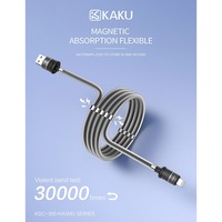 Cablu magnetic USB-C iKaku KSC-350, incarcare si transfer, Fast Charging, Fast Data Transmission, 3.2A, 1 m, design anti-incalcire, peste 30.000 trageri si indoiri, Negru