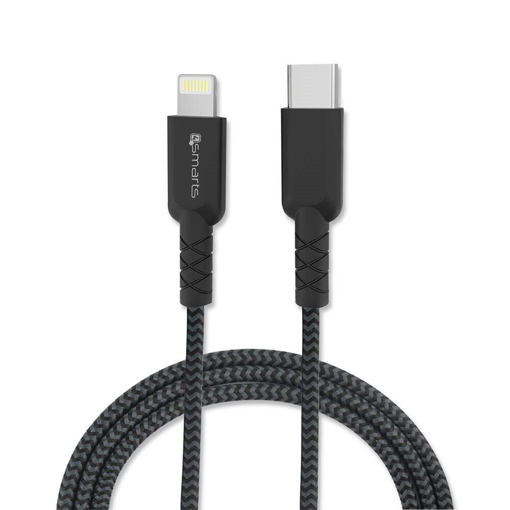 Cablu USB-C la Lightning 4smarts MFI RAPIDCord PD, pentru dispozitive Apple, 100cm, negru