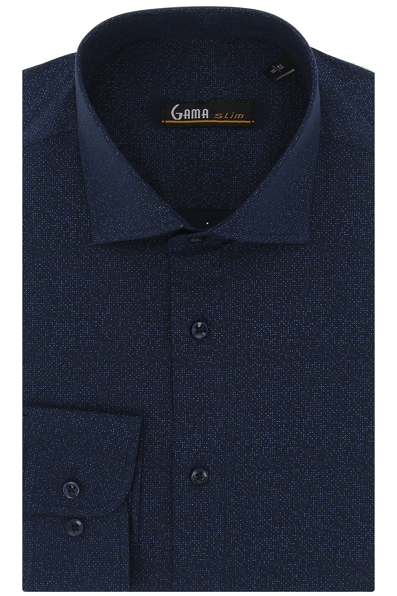 Camasa bleumarin slim cu elastan