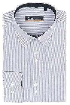 Camasa barbati alba cu dungi negre slim fit Camasa barbati alba cu dungi negre slim fit