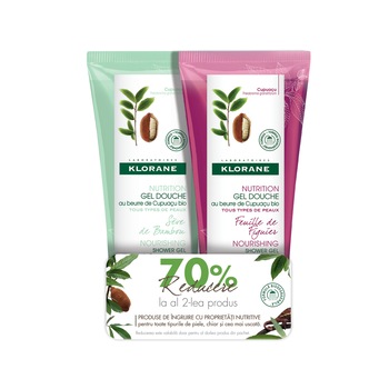 Pachet Klorane: Gel de Dus cu Frunza de Smochin pentru toate Tipurile de Piele, 200 ml si Gel de Dus Hidratant cu Seva de Bambus, 200 ml Pachet Klorane: Gel de Dus cu Frunza de Smochin pentru toate Tipurile de Piele, 200 ml si Gel de Dus Hidratant cu Seva de Bambus, 200 ml