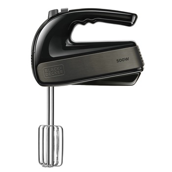 Mixer de mana Black&Decker BXMX500E, 500W, 5 trepte de viteza, Negru/Inox Mixer de mana Black&Decker BXMX500E, 500W, 5 trepte de viteza, Negru/Inox