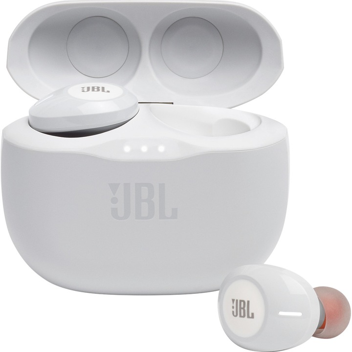 Аудио слушалки In-ear JBL TUNE 125TWS, Bluetooth, Микрофон, Pure Bass, True Wireless, Бял