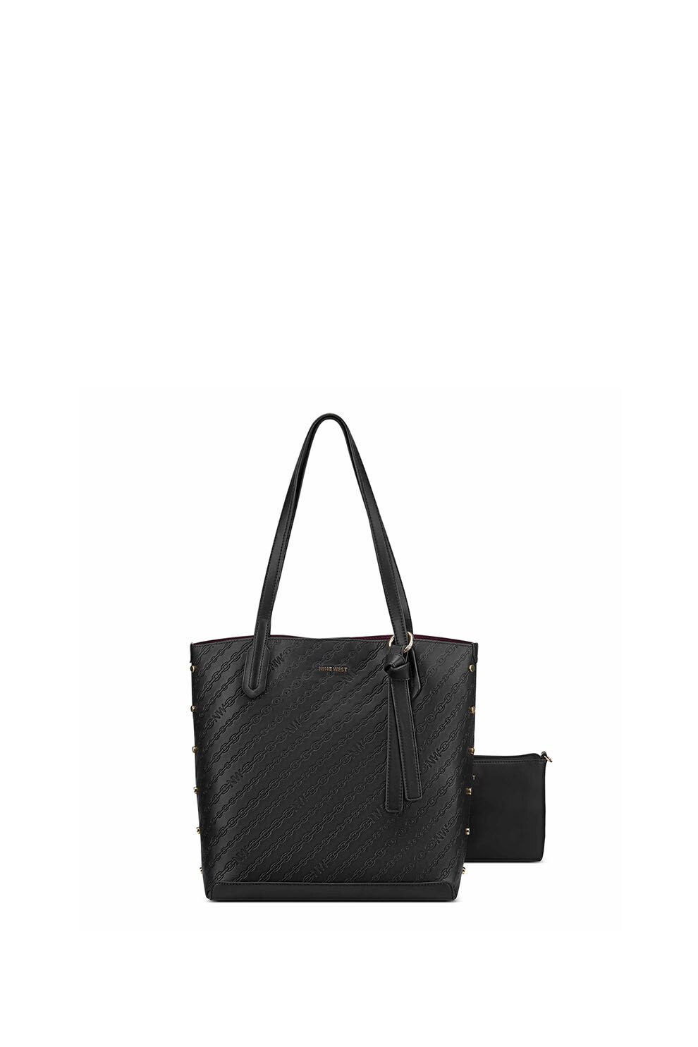 NINE WEST, Geanta cu bareta de umar si etui interior Dacia, Negru