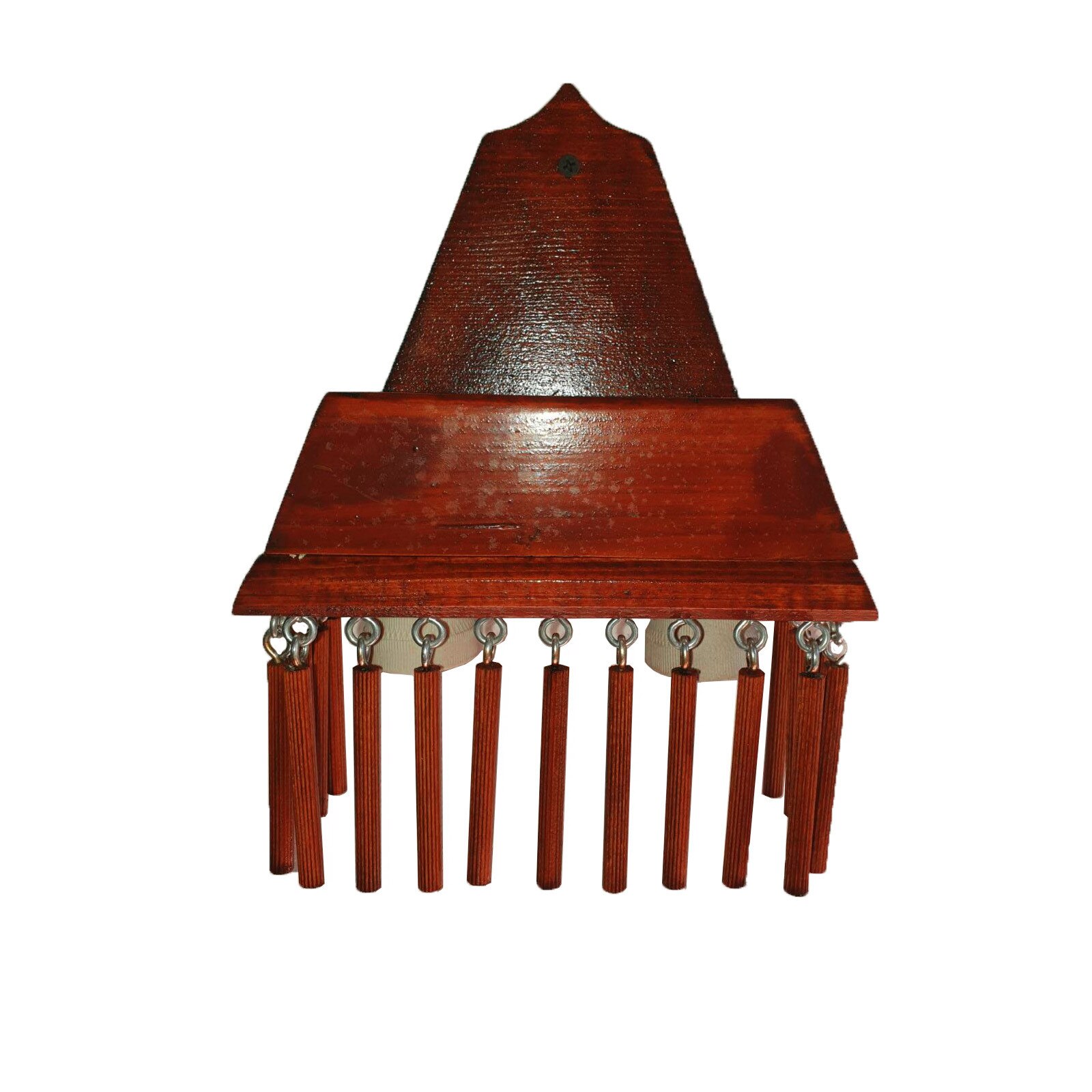 Corp iluminat decorativ rustic Metaxa Wood OD15, E27, lemn, culoare cires, 20x11x27 cm