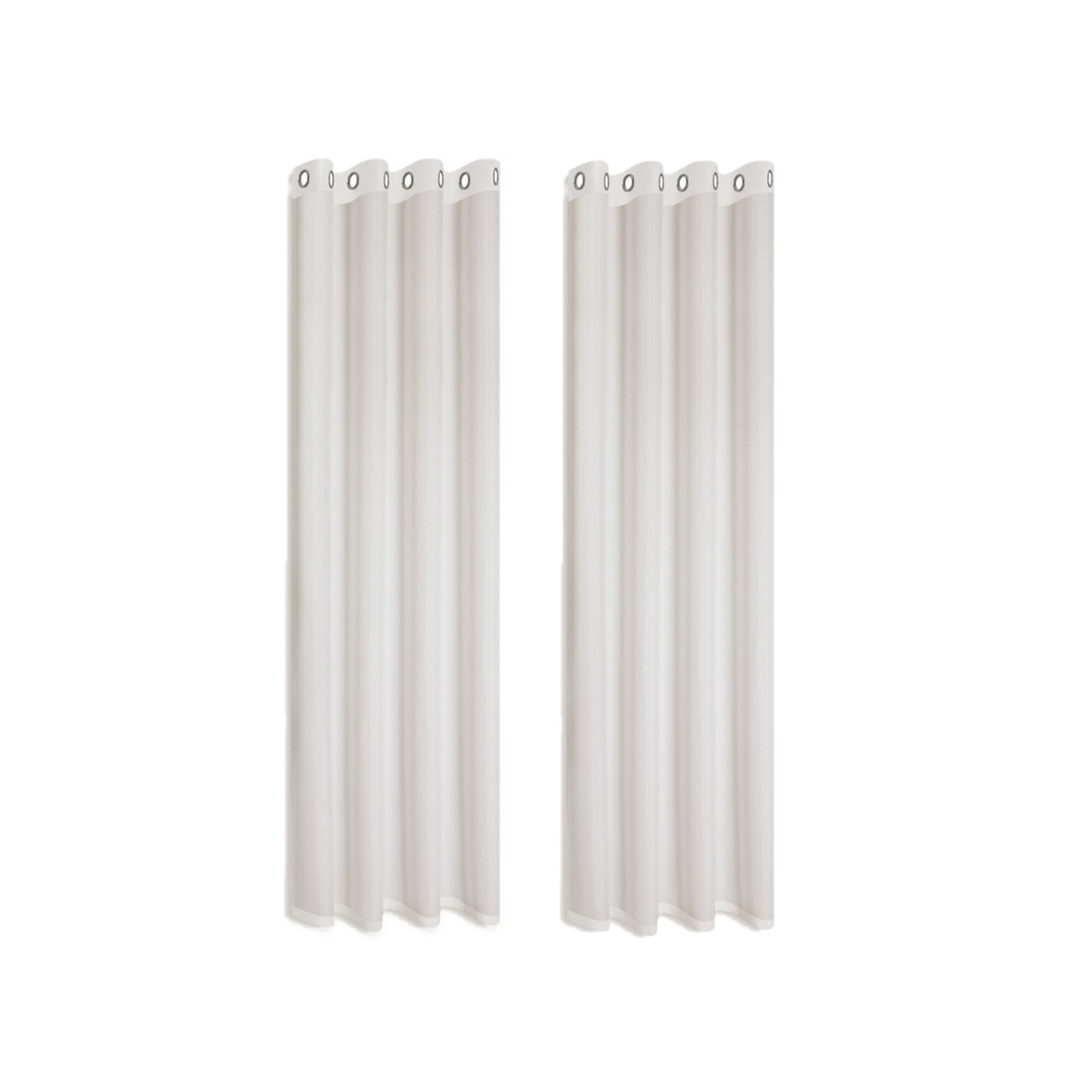 Set 2 draperii Ocean, 140x245 cm, 100% poliester, alb, Atlas