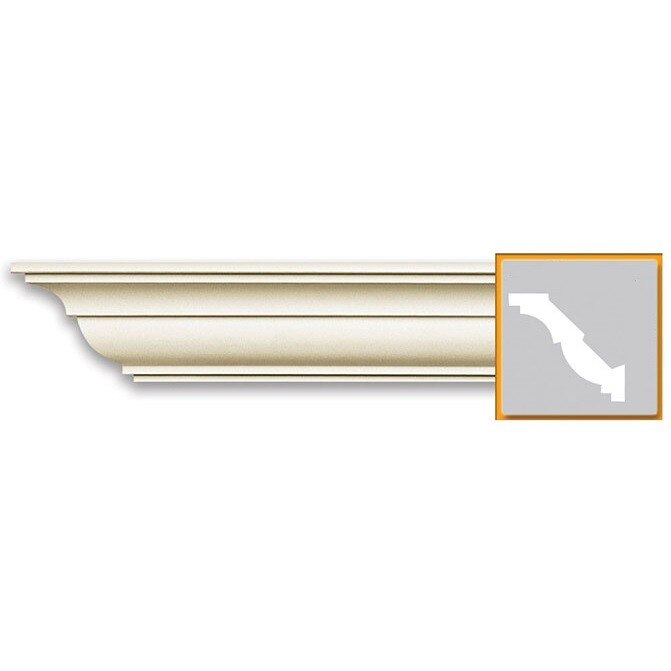 Cornisa de tavan din poliuretan P876, alba, 8 x 8.5 cm