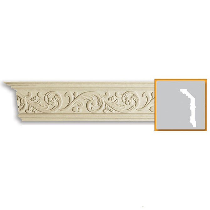 Cornisa de tavan din poliuretan C740, alba, 14.8 x 6 cm