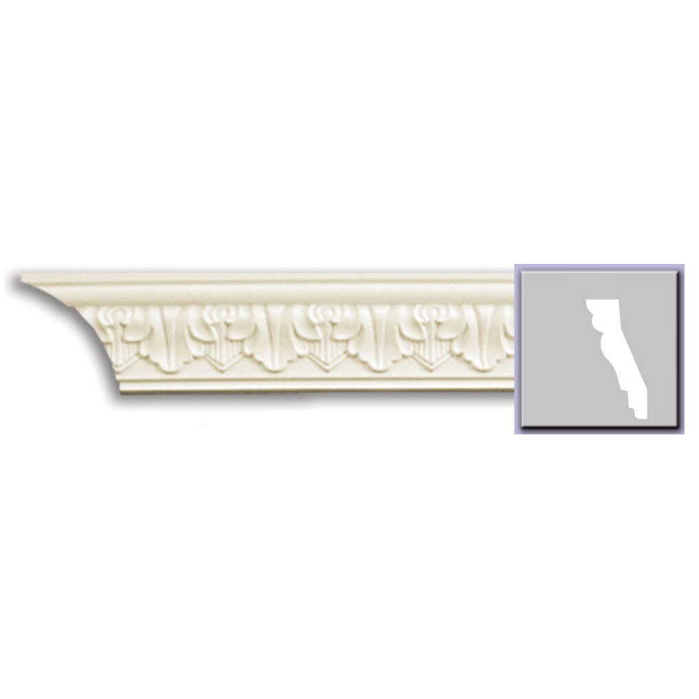 Cornisa de tavan din poliuretan C301, alba, 6.7 x 3.1 cm