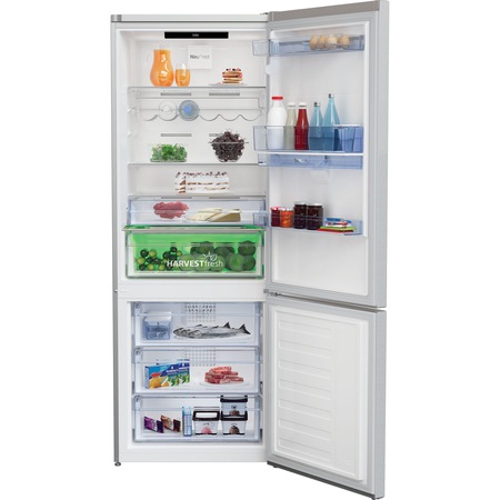 Combina frigorifica Beko RCNE560E40DZMN, 497 l, NeoFrost Dual Cooling, HarvestFresh, EverFresh, Dozator de apa, Clasa A++, H 192 cm, Gri