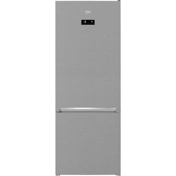 Combina frigorifica Beko RCNE560E40ZXBN, 514 l, NeoFrost Dual Cooling, HarvestFresh, Everfresh, Control touch, Clasa E, H 192 cm, Argintiu