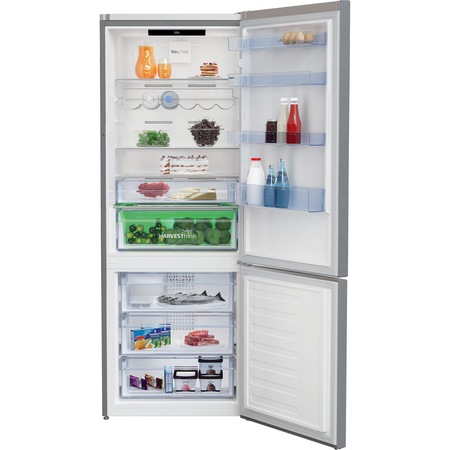 Combina frigorifica Beko RCNE560E40ZXBN, 501 L, HarvestFresh,NeoFrost Dual Cooling, Clasa A++, H 192 cm, Argintiu