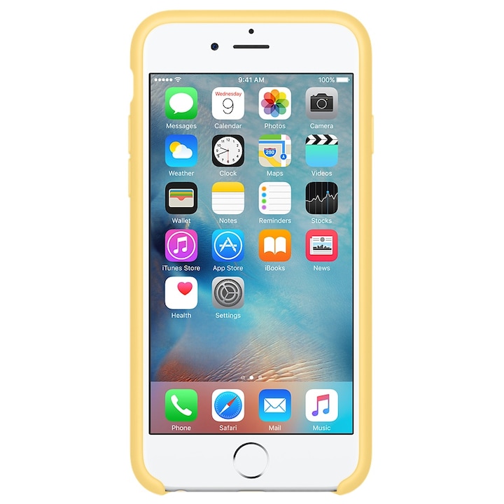 Протектор Apple Silicone Case за iPhone 6s Plus, Жълт