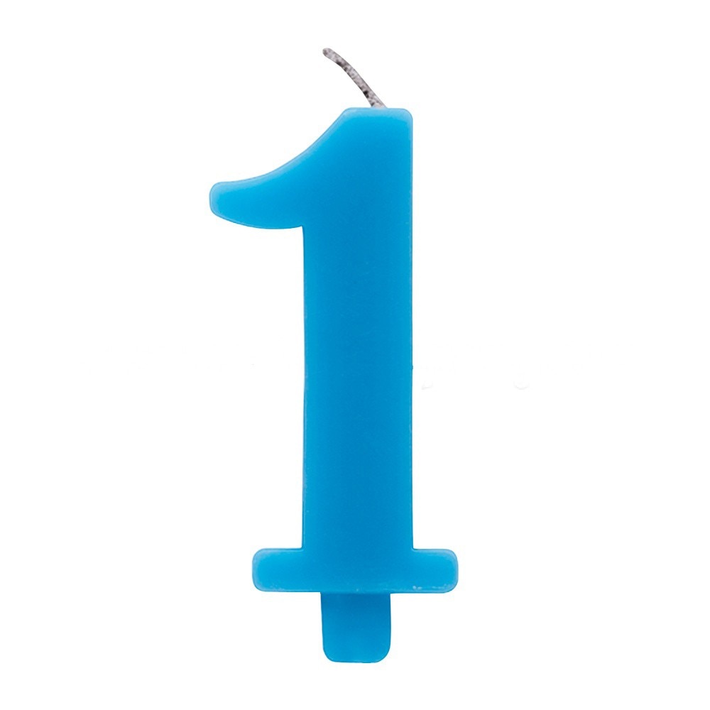 Lumanare aniversara pentru tort, Cifra 1, Albastru, Radar 50291, 1 buc
