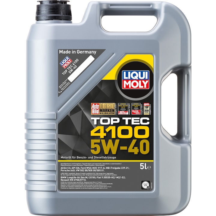 Моторно масло Liqui Moly Top Tec 4100 5W-40, 5 л