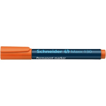 Marker permanent Schneider 130, varf rotund, 1-3 mm, Portocaliu