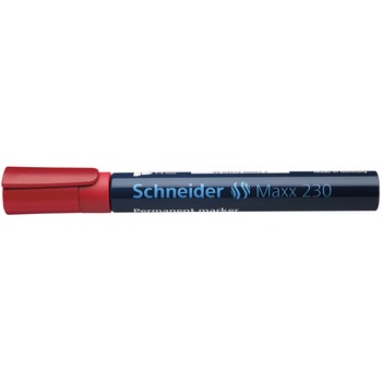 Marker permanent Schneider 230, varf rotund, 1-3 mm, Rosu
