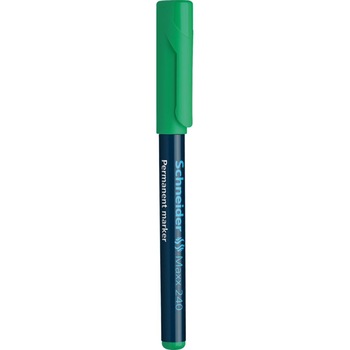 Marker permanent Schneider 240, varf rotund, 1-2 mm, Verde