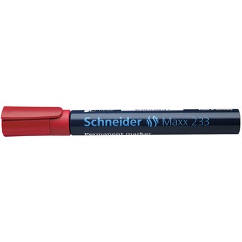 Marker permanent Schneider 233, varf tesit, 1-5 mm, Rosu