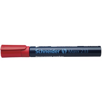 Marker permanent Schneider 233, varf tesit, 1-5 mm, Rosu Marker permanent Schneider 233, varf tesit, 1-5 mm, Rosu