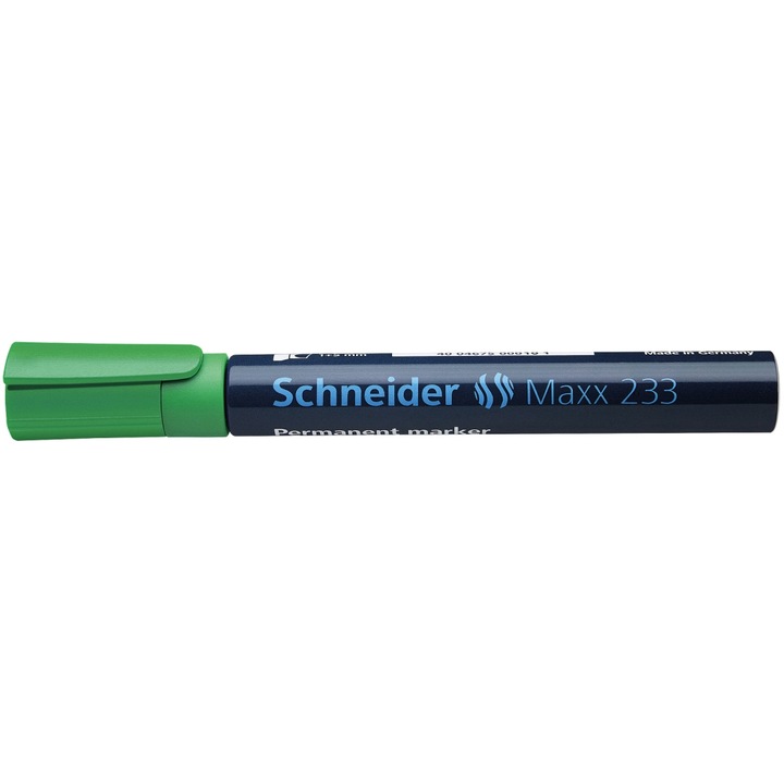 Marker permanent Schneider 233, varf tesit, 1-5 mm, Verde