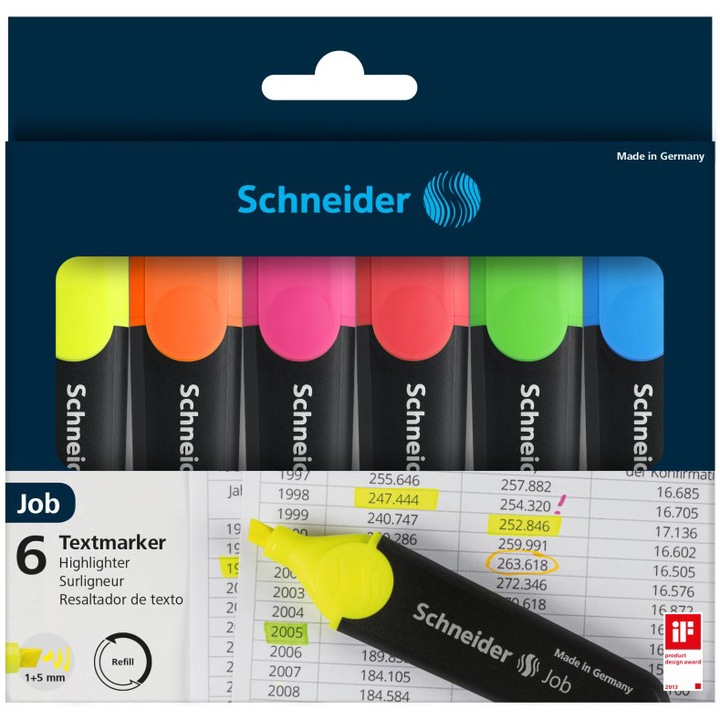 Маркери Schneider Job, 6 броя