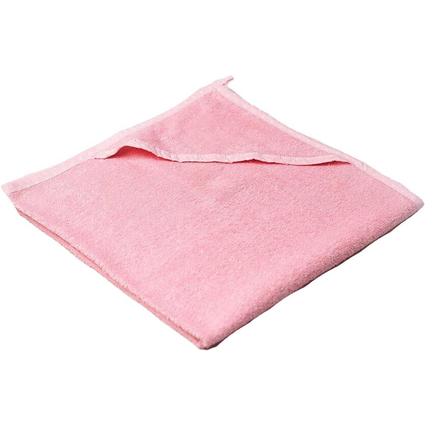 Prosop baie cu gluga, bumbac, roz cu bulinute albe , 75x75cm