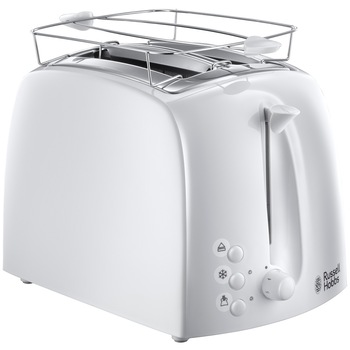Prajitor de paine Russell Hobbs Textures 21640-56, 850W, Fante extra late, Reincalzire, Gratar pentru chifle, Alb Prajitor de paine Russell Hobbs Textures 21640-56, 850W, Fante extra late, Reincalzire, Gratar pentru chifle, Alb