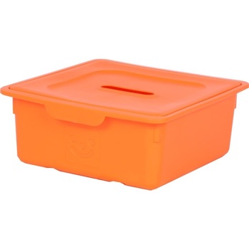 Cutie pentru jucarii copii, Trufi Happy C, cu capac, orange Cutie pentru jucarii copii, Trufi Happy C, cu capac, orange