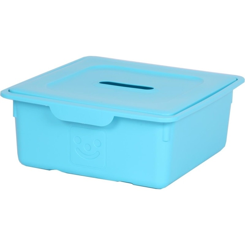 Cutie pentru jucarii copii, Trufi Happy C, cu capac, albastru