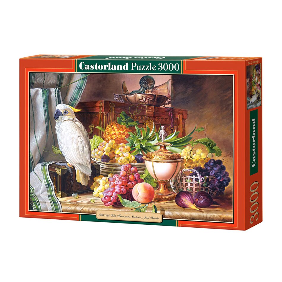 Puzzle Castorland, Still Life With Friut and a Cockatoo, Josef Schuster