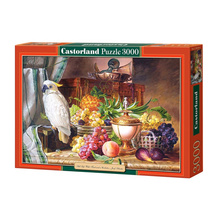 Пъзел Castorland, Still Life With Friut and a Cockatoo, Josef Schuster, 3000 части