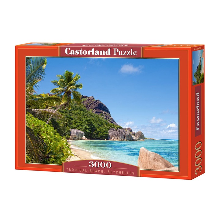 Пъзел Castorland, Тропически плаж от Сейшелските острови, 3000 части