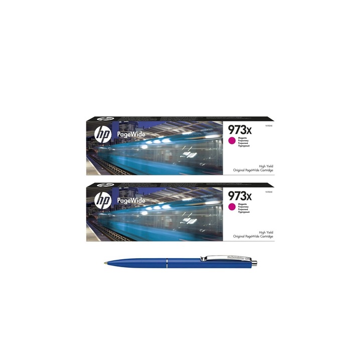 Pachet MAG4U Cartuse Cerneala Originale 2 bucati F6T82AE (973X) Magenta si Pix Schneider.