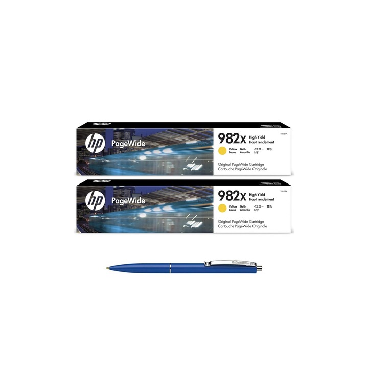 Pachet MAG4U Cartuse Cerneala Originale 2 bucati T0B29A (982X) Yellow si Pix Schneider.